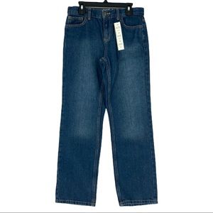 Cat & Jack Adjustable Waist Relaxed Straight Leg Blue Jeans Size 14